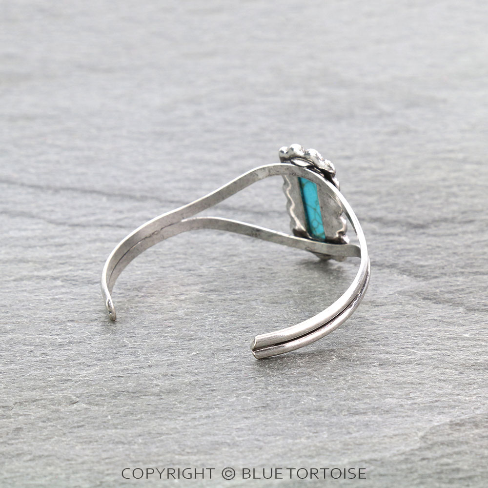 Western Stone Brass Cuff Bracelet - Image 3