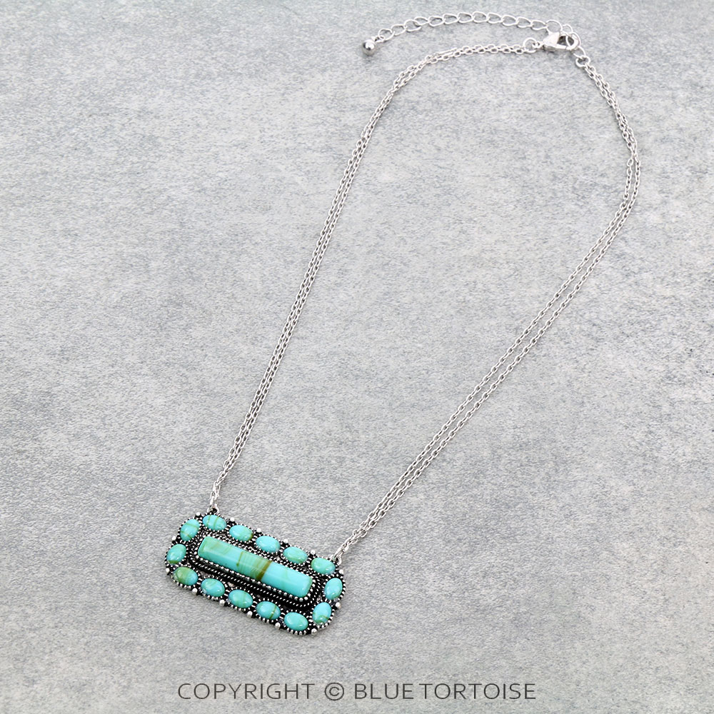 Western Style Stone Pendant Necklace