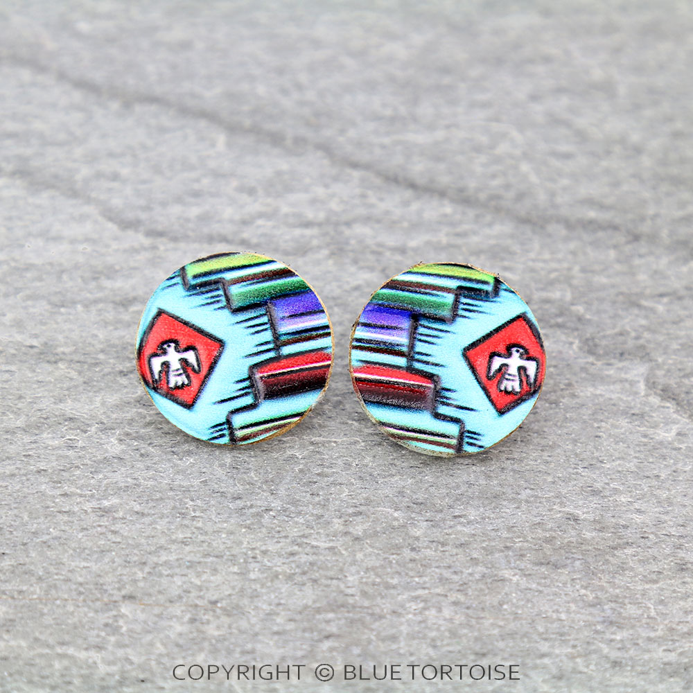 Thunderbird Leather Stud Earrings