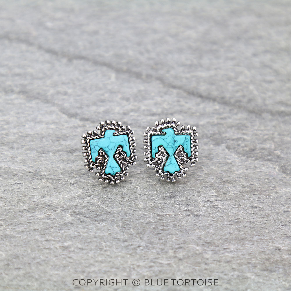 Western Thunderbird Stone Stud Earrings