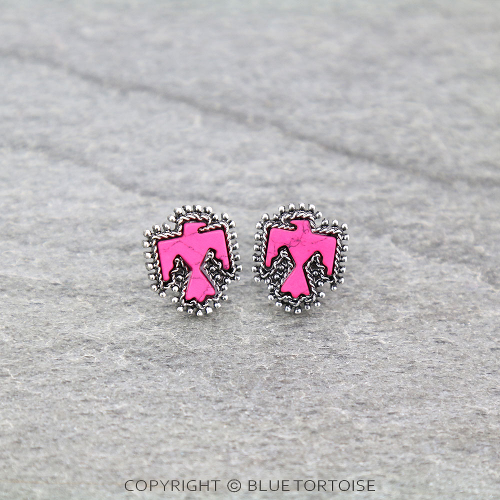 Western Thunderbird Stone Stud Earrings
