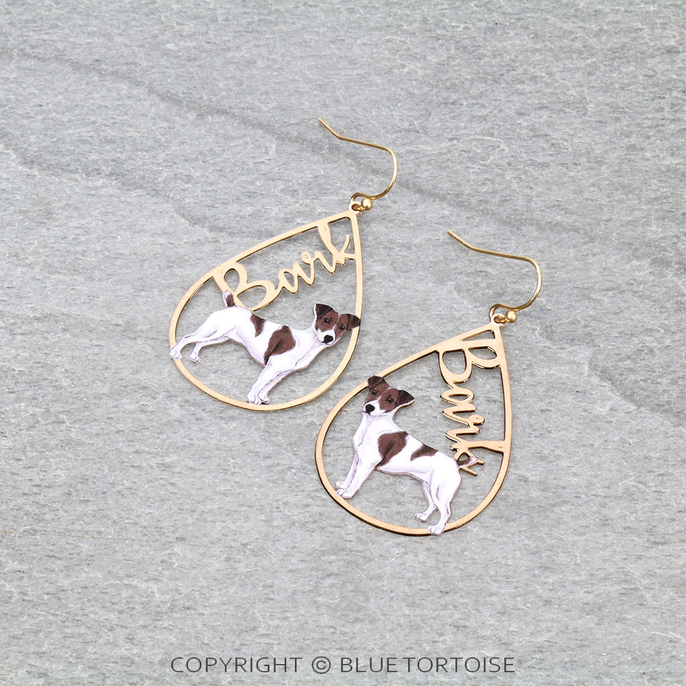 Dog Print Teardrop Dangle Earrings