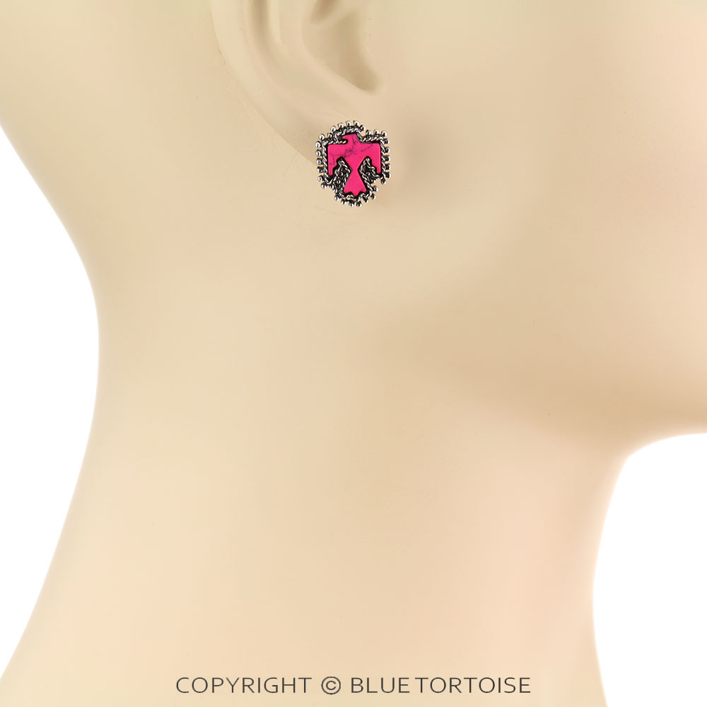 Western Thunderbird Stone Stud Earrings - Image 2