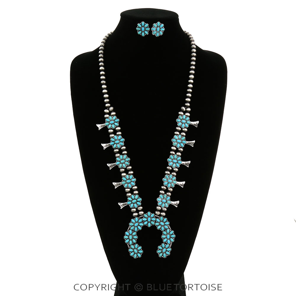 Western Squash Blossom Necklace Set - Image 2