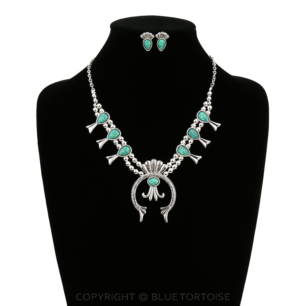 Western Squash Blossom Necklace Set - Image 2