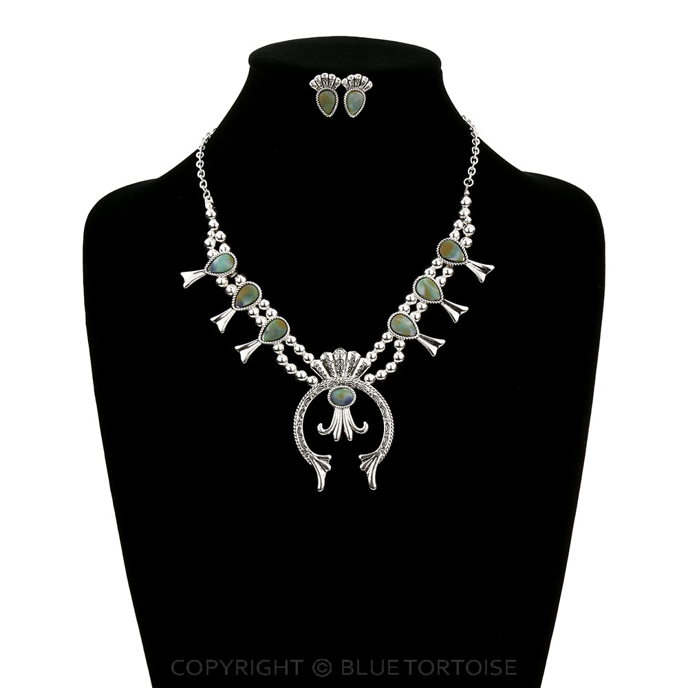 Western Squash Blossom Necklace Set - Image 2