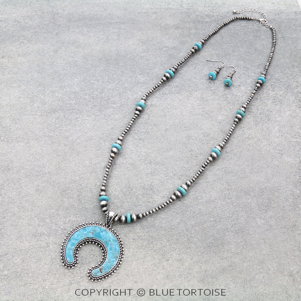 Western Squash Blossom Pendant Necklace Set