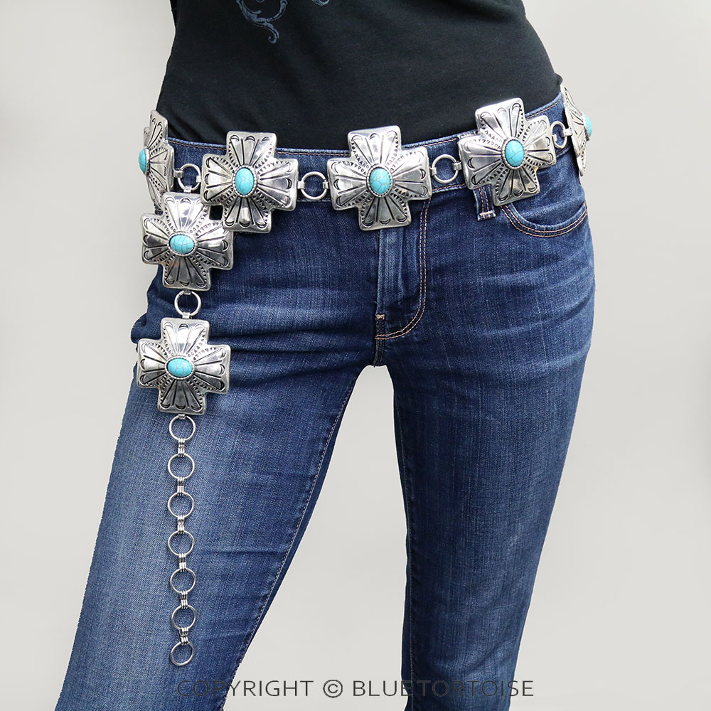 Western Cross Concho with Stone Belt L/XL - Image 2