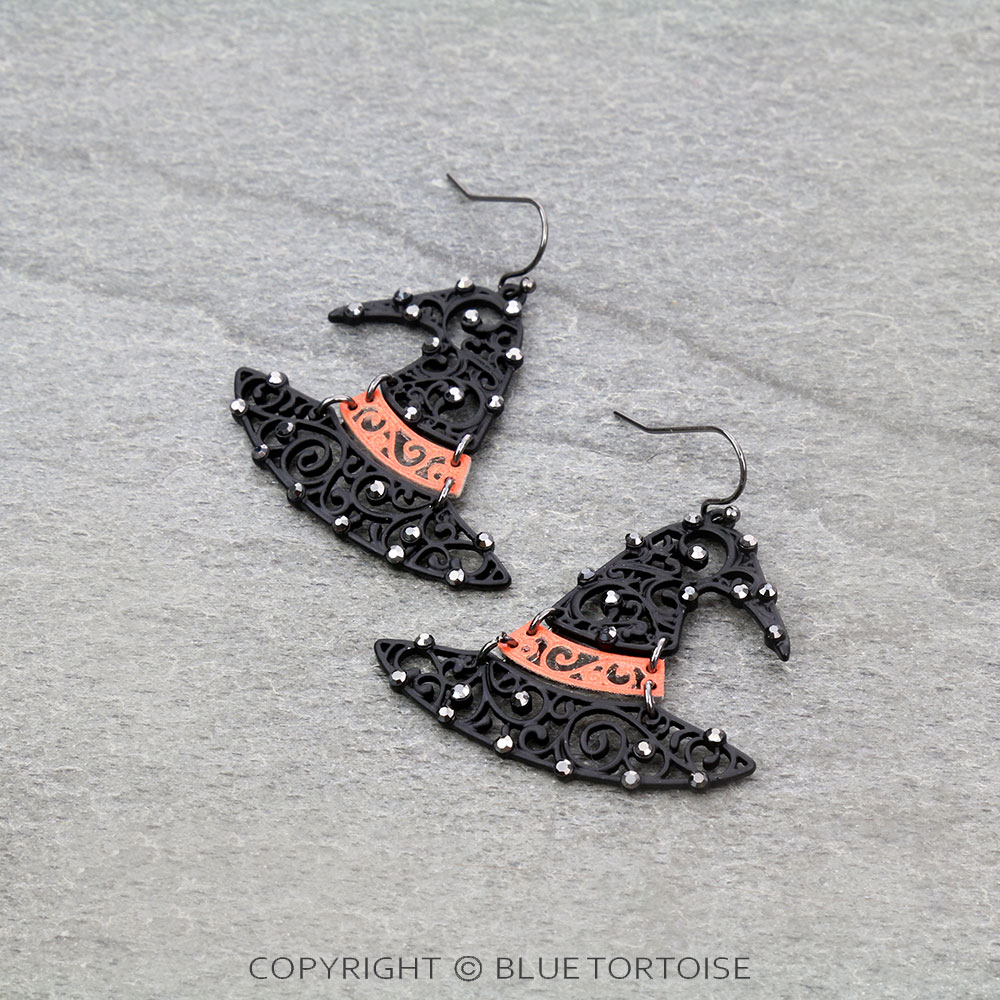 Halloween Witch Hat Dangle Earrings