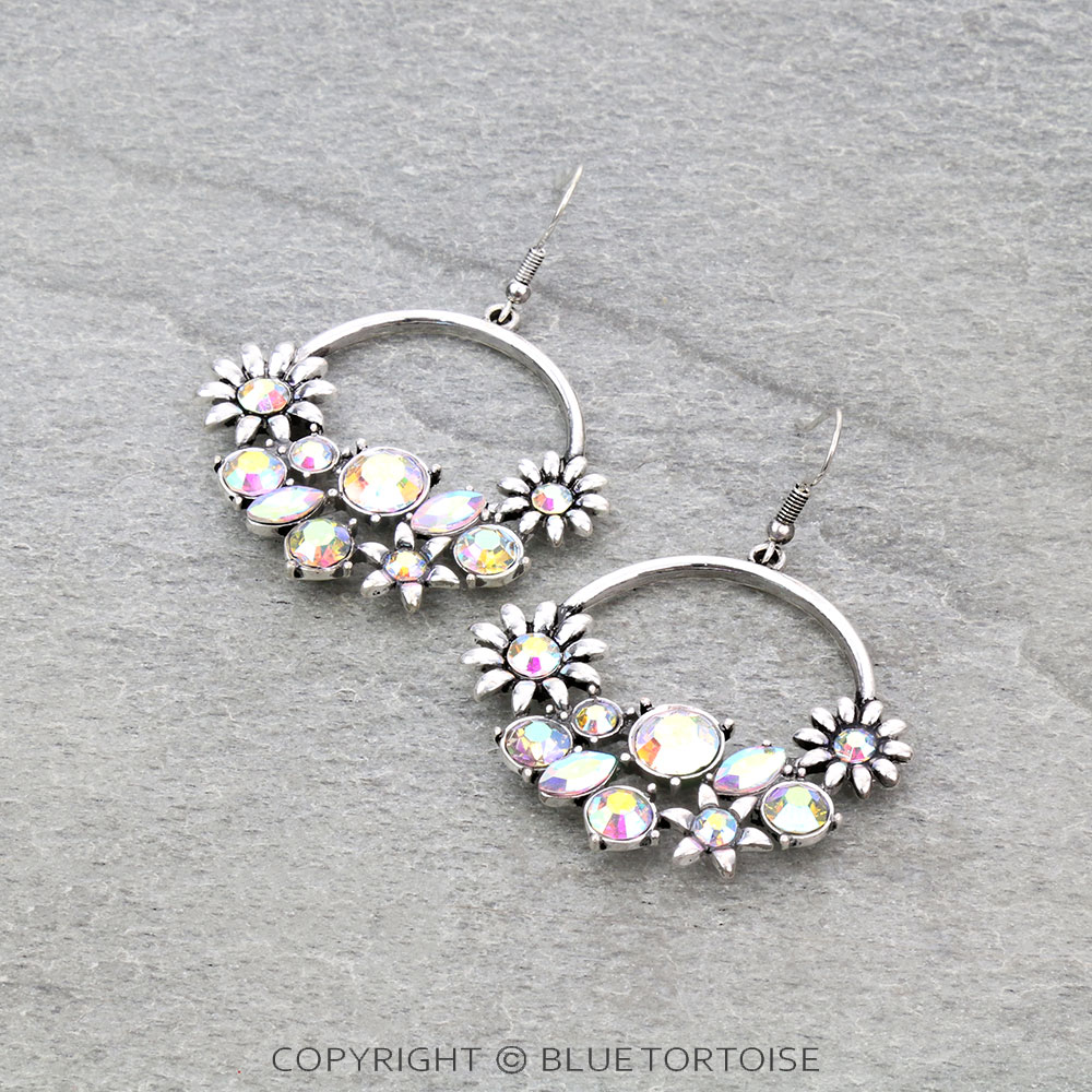 Western Flower Stone Dangle Earrings