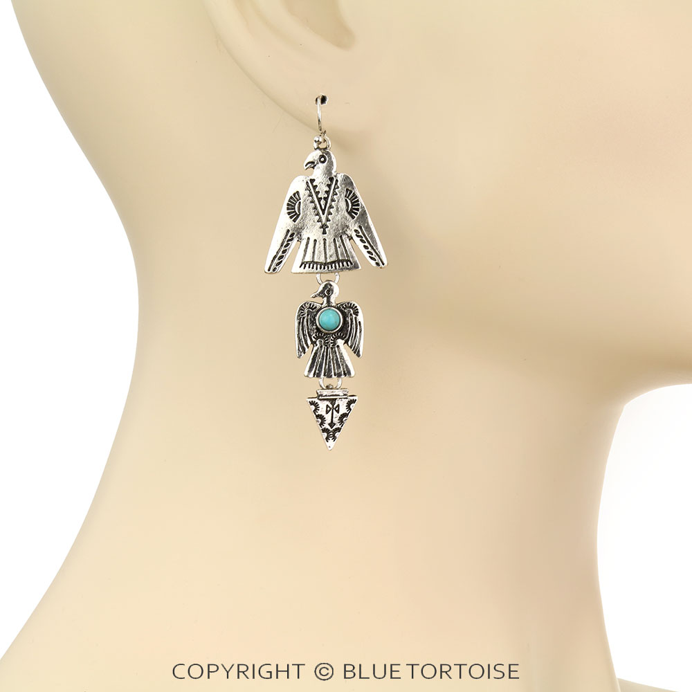Western Thunderbird Drop Dangle Earrings - Image 2