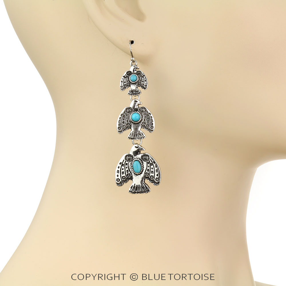 Western Thunderbird Drop Dangle Earrings - Image 2