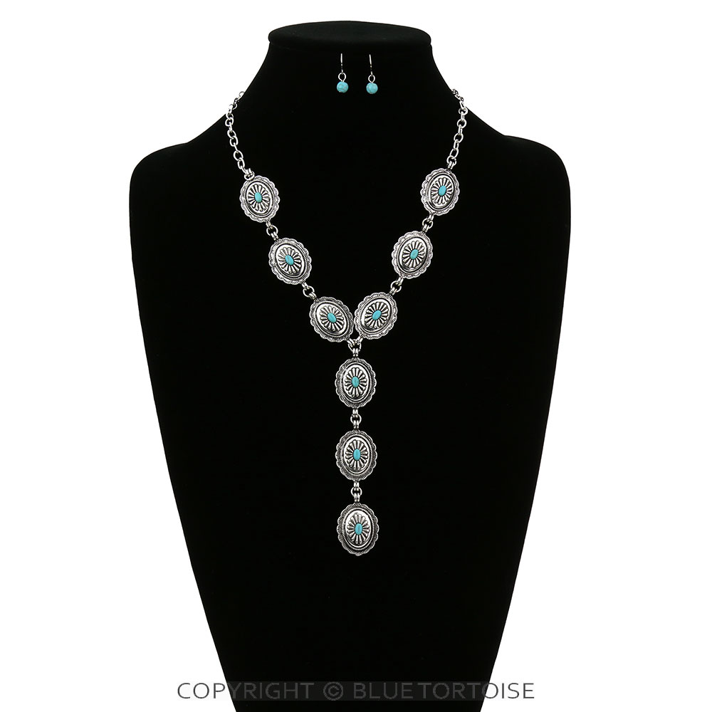 Western Concho Y Necklace Set - Image 2
