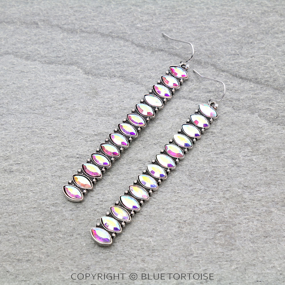 Western Bar Stone Dangle Earrings