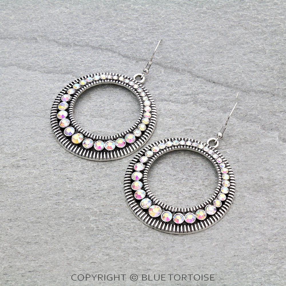 Western Design Round Dangle Earrings