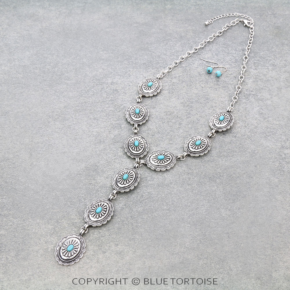 Western Concho Y Necklace Set