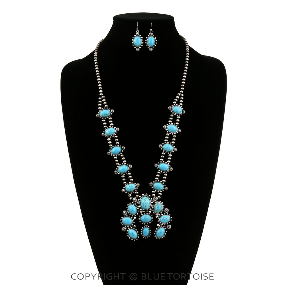 Western Squash Blossom Necklace Set - Image 2