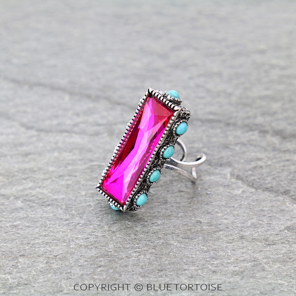 Bar Stone Cuff Ring - Image 2