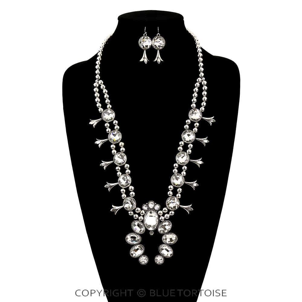 Squash Blossom Stone Necklace Set - Image 2