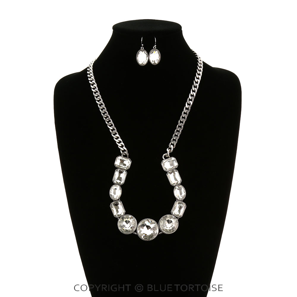 Horseshoe Stone Chain Necklace Set - Image 2