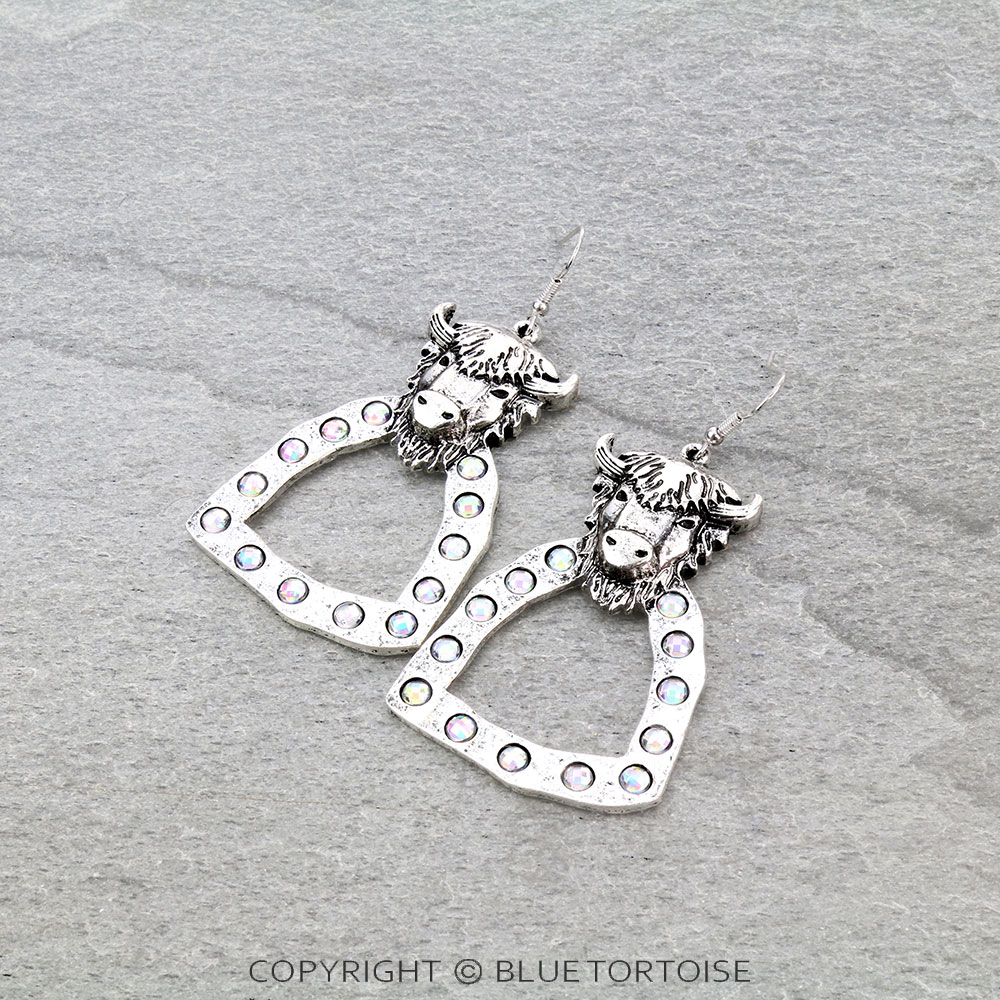 Western Buffalo Stone Dangle Earrings