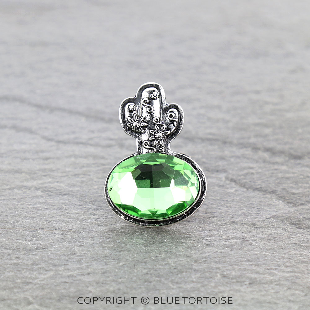 Cactus with Stone Cuff Ring