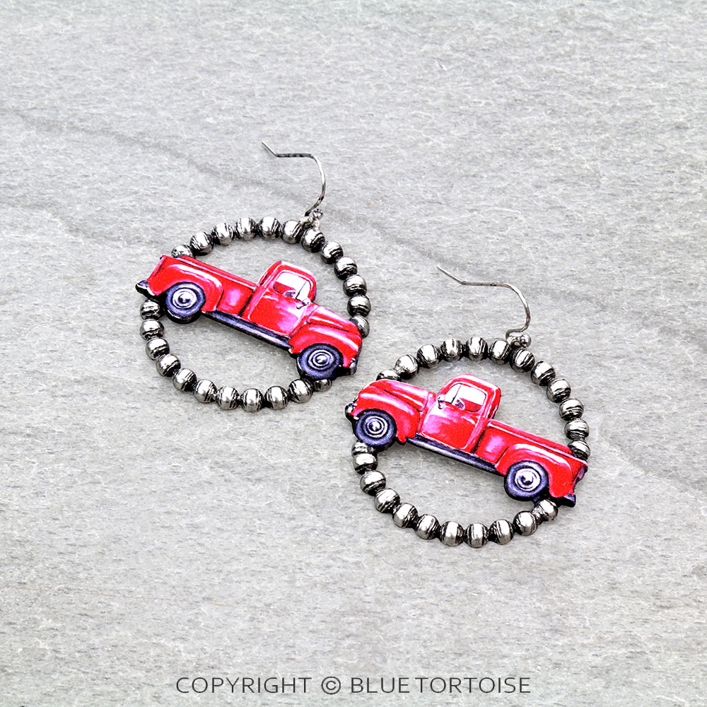 Western Truck Print Dangle Earrings