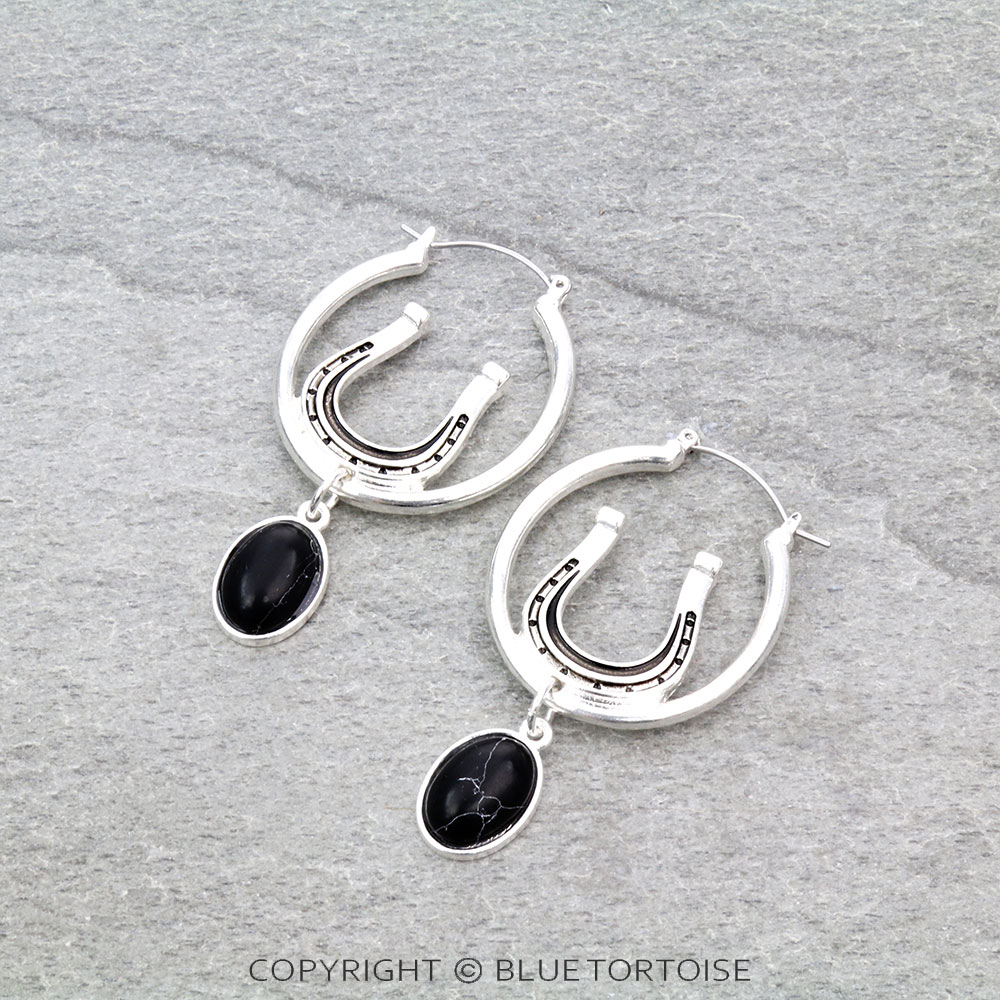 Western Horseshoe Hoop Earrings