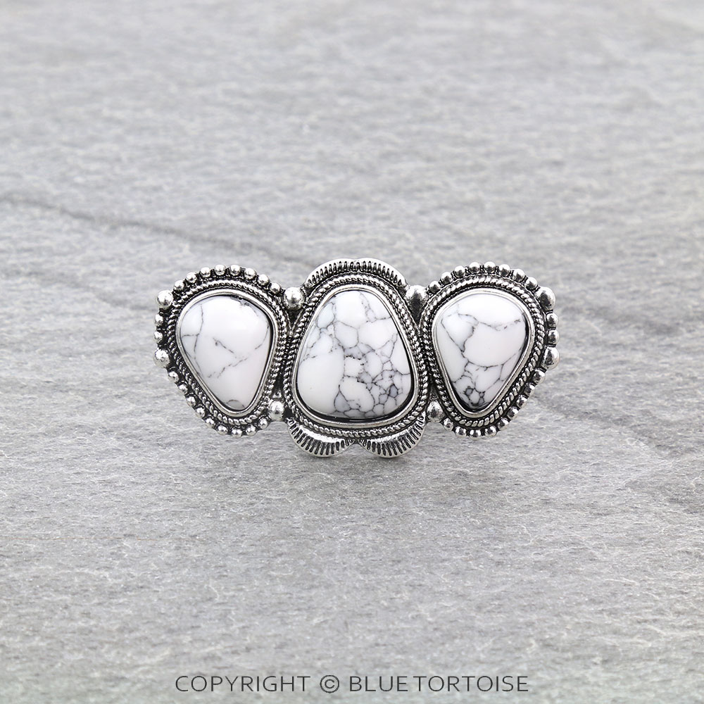 Western Design Stone Cuff Ring