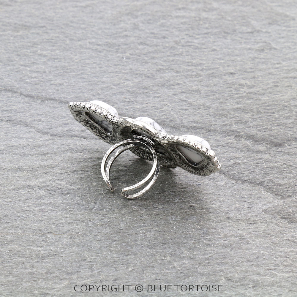 Western Design Stone Cuff Ring - Image 3