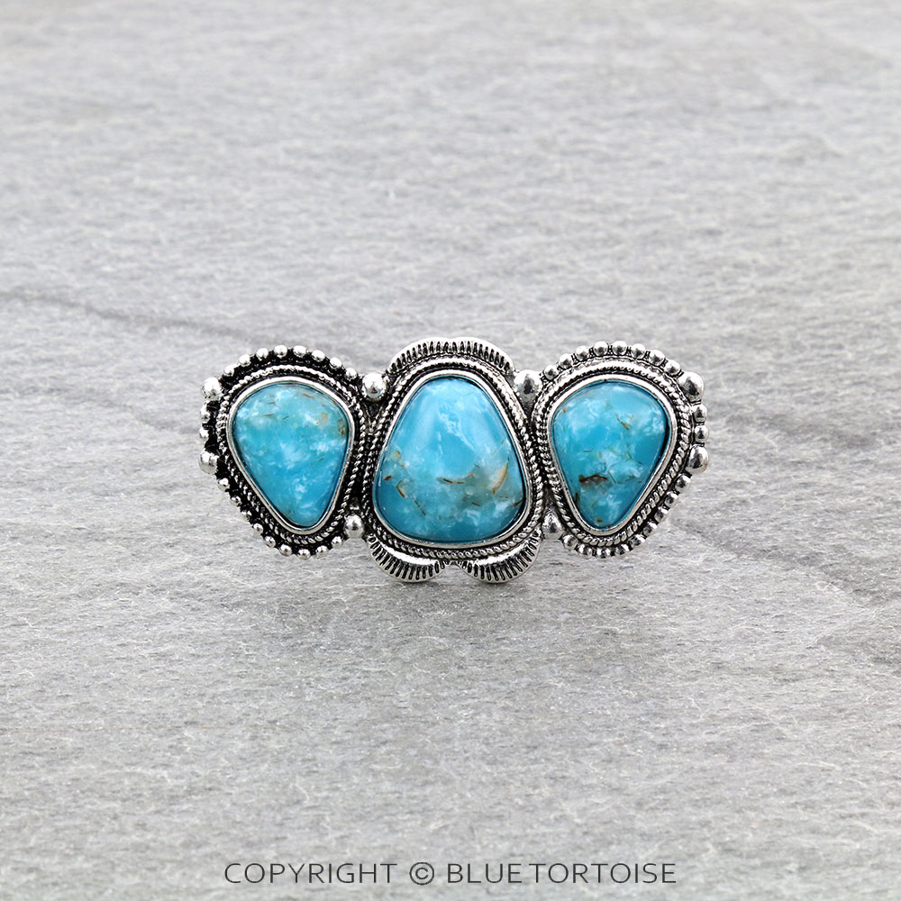 Western Design Stone Cuff Ring