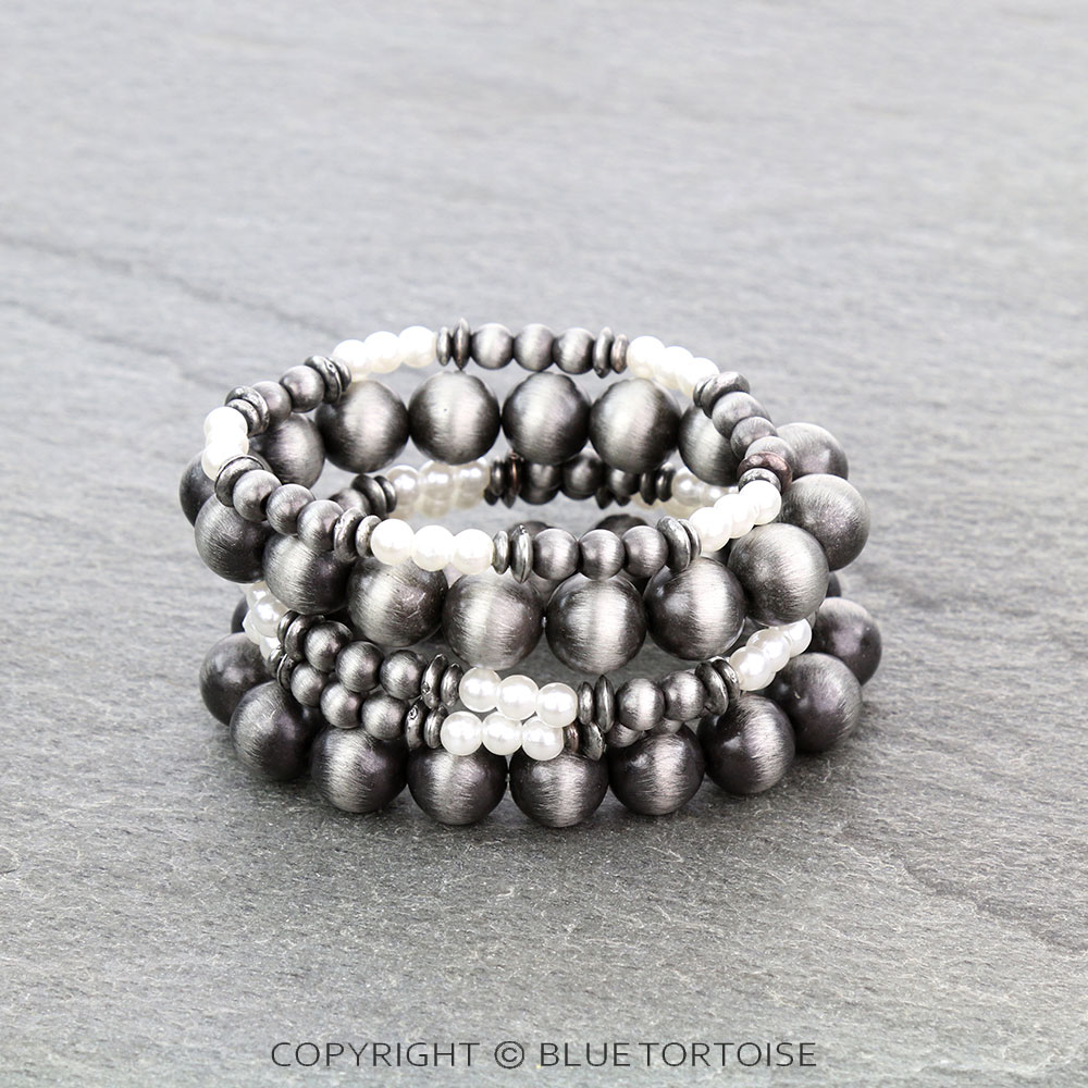 5 For 1 Set Cosmic Navajo Style pearl Bracelets - Image 2