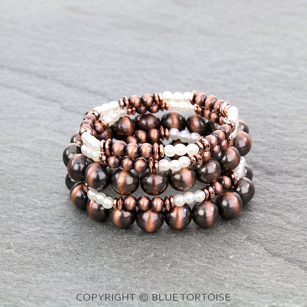 5 For 1 Set Cosmic Navajo Style pearl Bracelets - Image 2