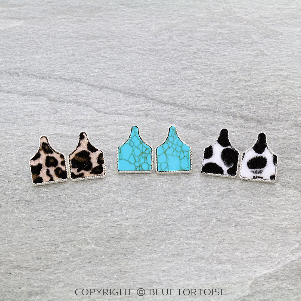 Western Cattle Tag 3 Pair Earring Set