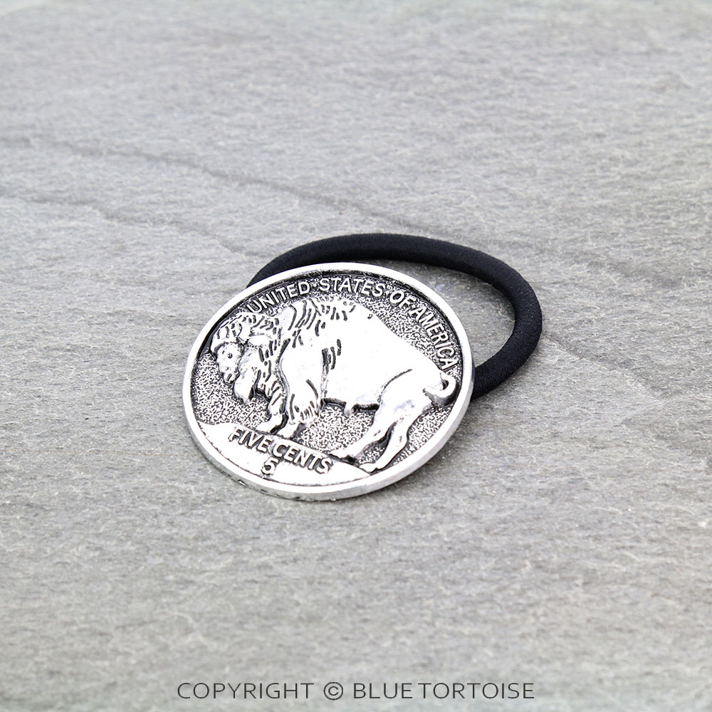 Western Buffalo Coin Hair Tie