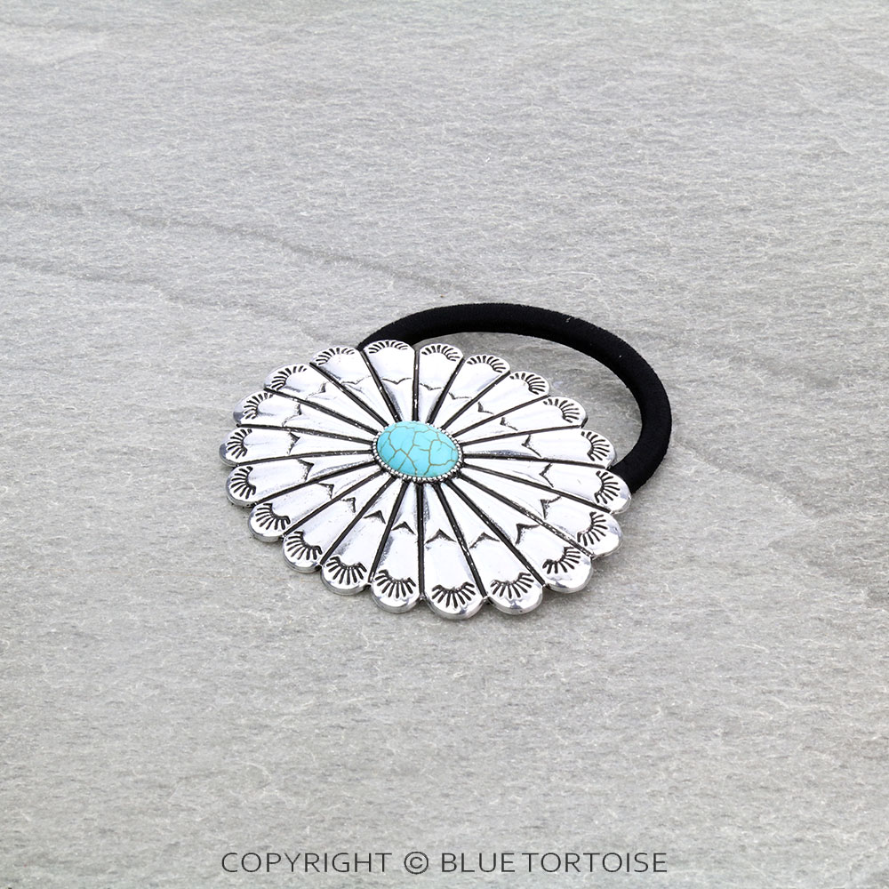 Western Oval Concho Hair Tie