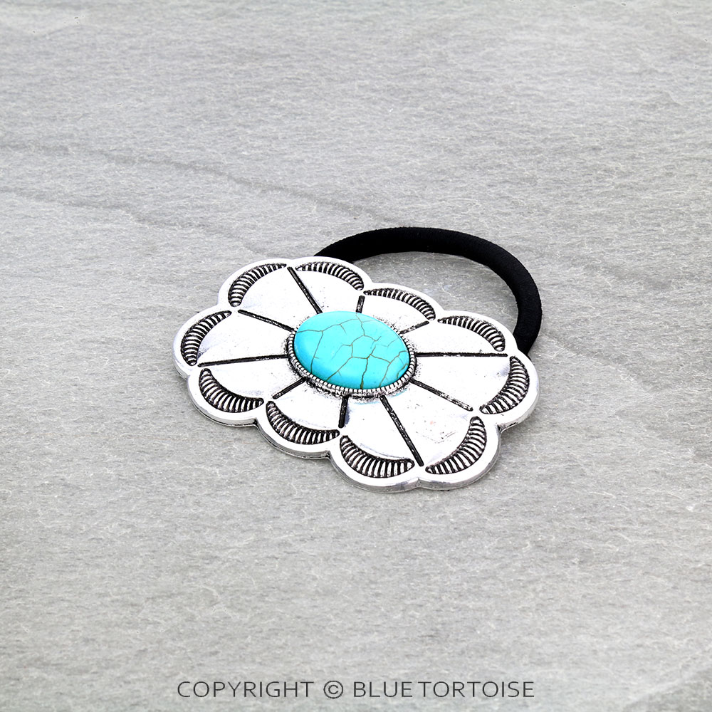 Western Rectangle Concho Hair Tie