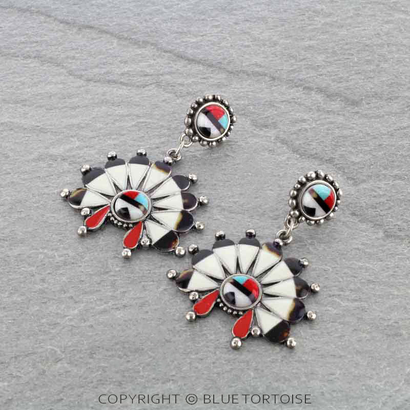 Western Navajo Style Print Post Earrings