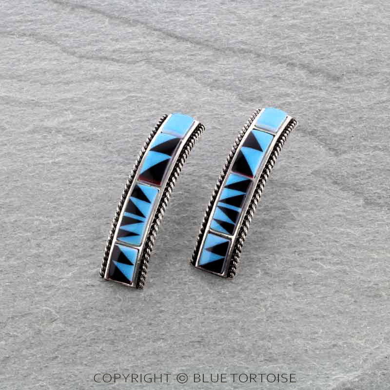 Western Navajo Style Print Post Earrings