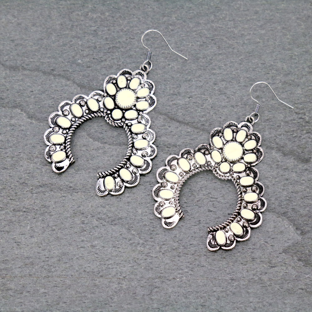 Squash Blossom Epoxy Dangle Earrings