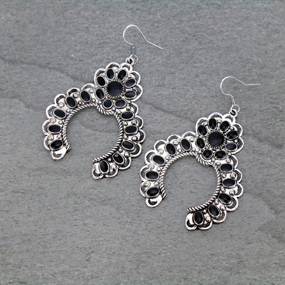 Squash Blossom Epoxy Dangle Earrings