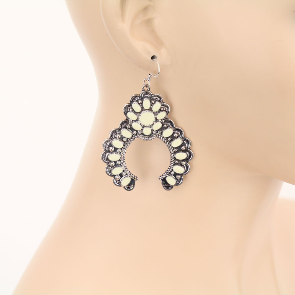 Squash Blossom Epoxy Dangle Earrings - Image 2
