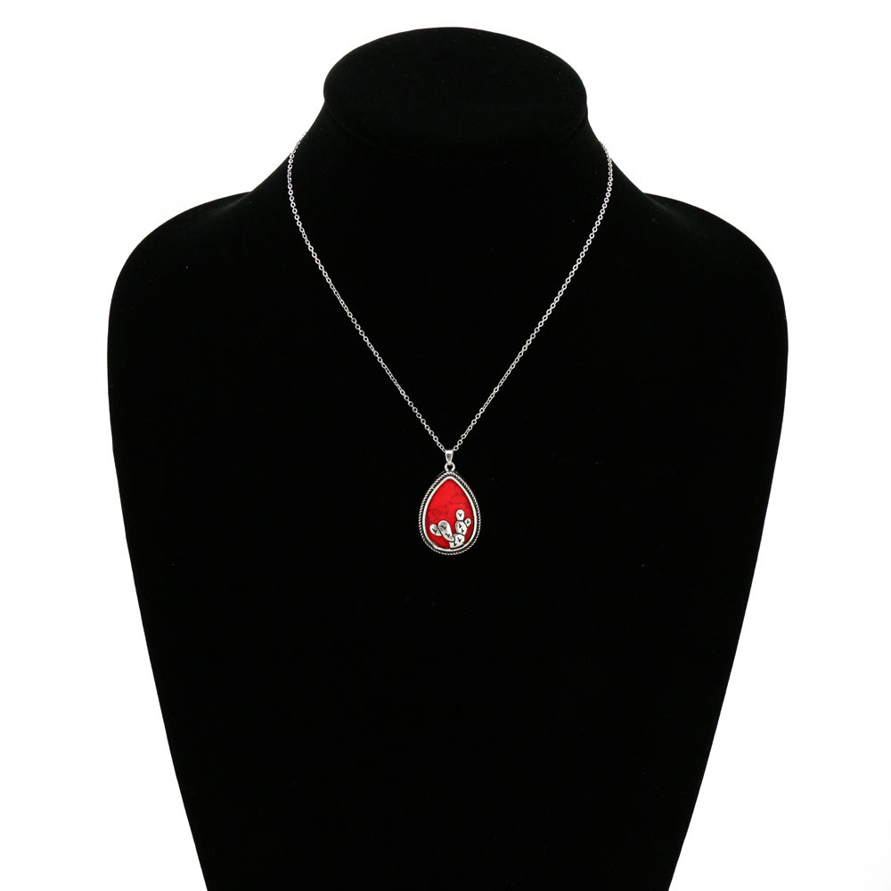 Western Cactus Pendant Chain Necklace - Image 2