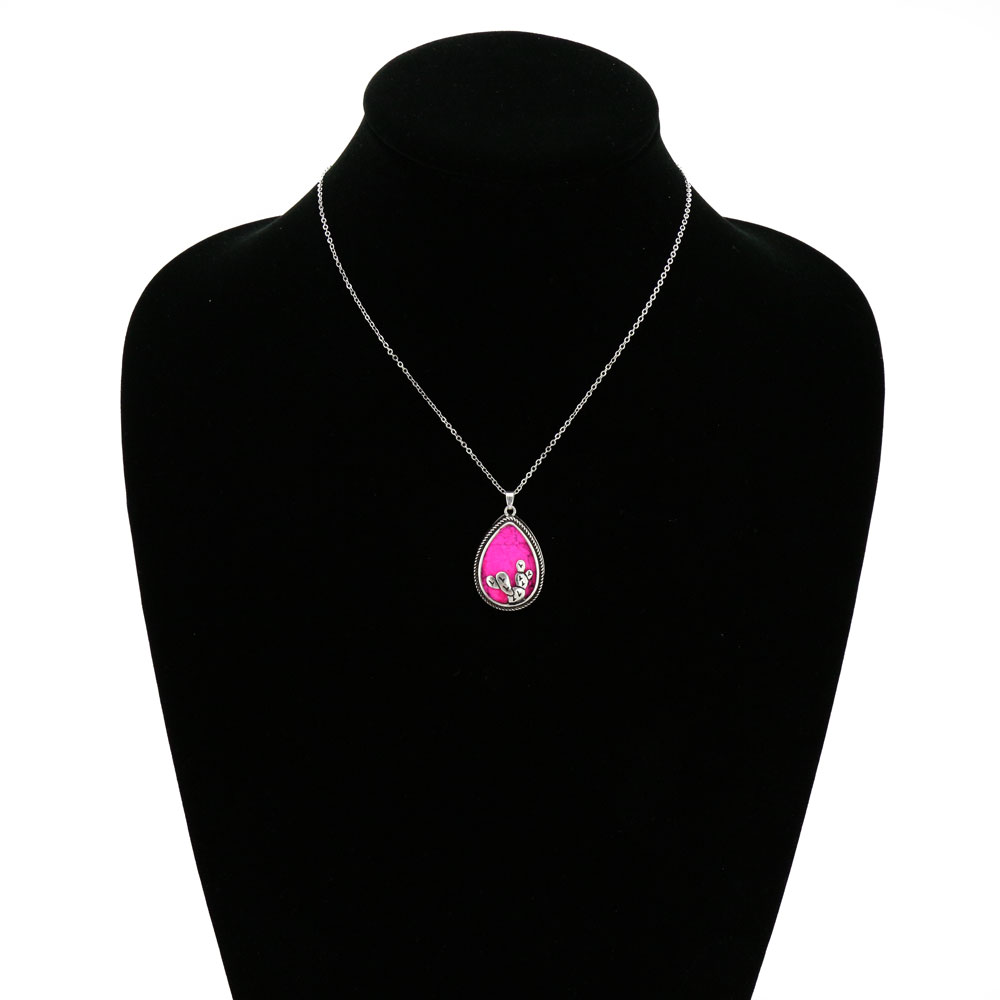 Western Cactus Pendant Chain Necklace - Image 2