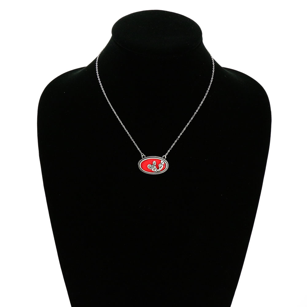 Western Cactus Pendant Chain Necklace - Image 2