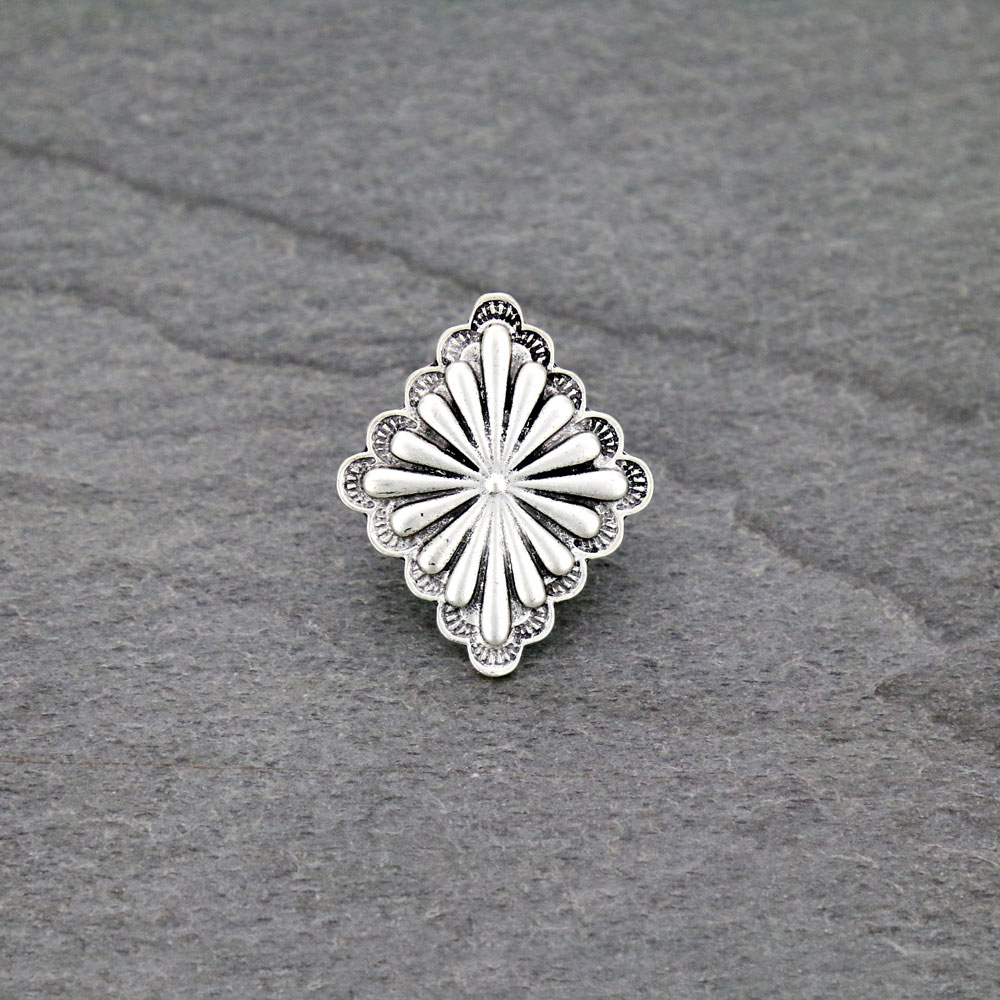 Big! Boho Concho Adjustable Ring with Double Band