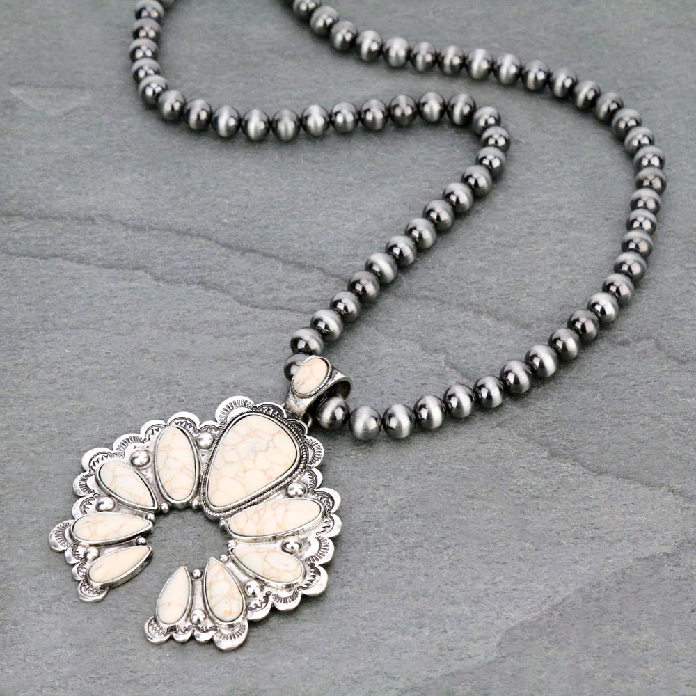 Western Squash Blossom Pendant Necklace