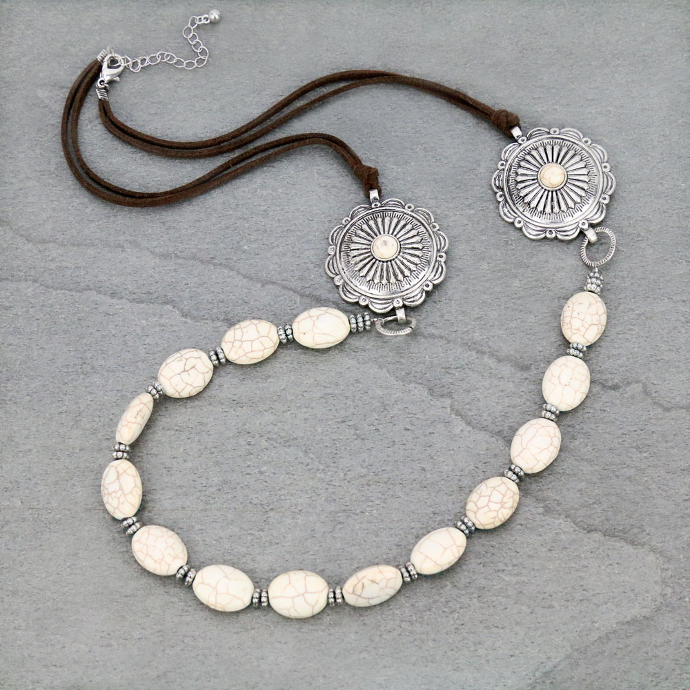 Western Concho Semi Stone Necklace