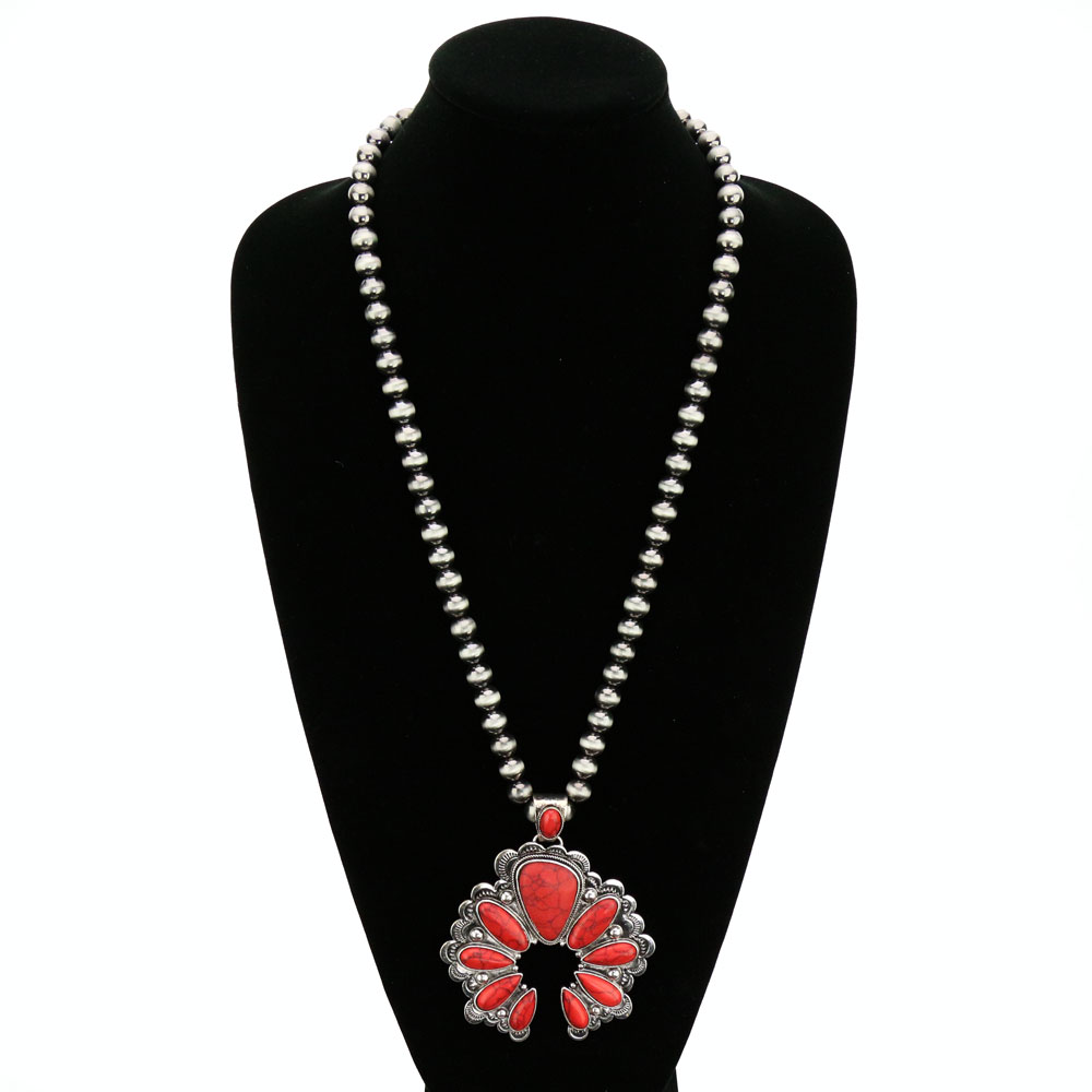 Western Squash Blossom Pendant Necklace - Image 2