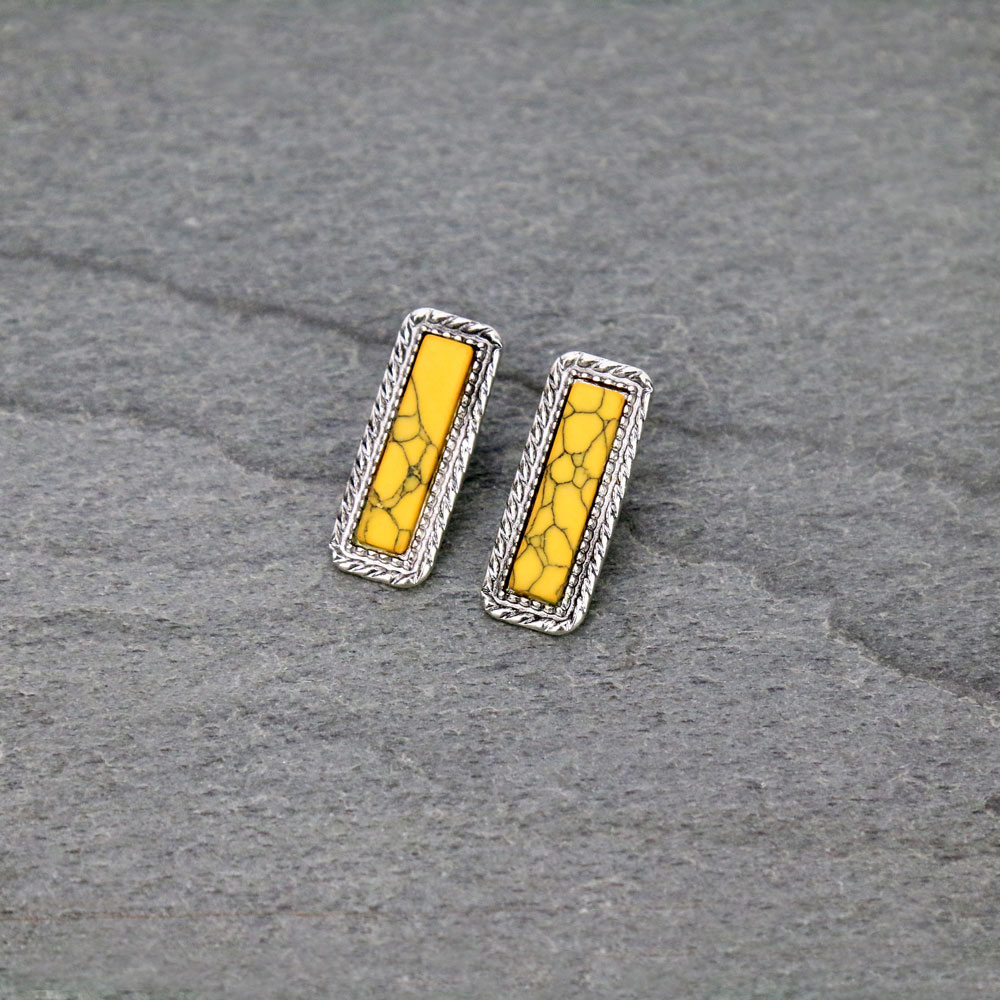 Western Stone Stud Earrings